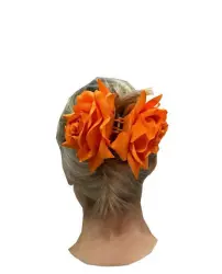 オレンジの薔薇のヘアクリップ | FlamencoExport